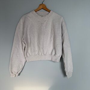 Aritzia TNA Cream/Beige cropped crewneck sweatshirt